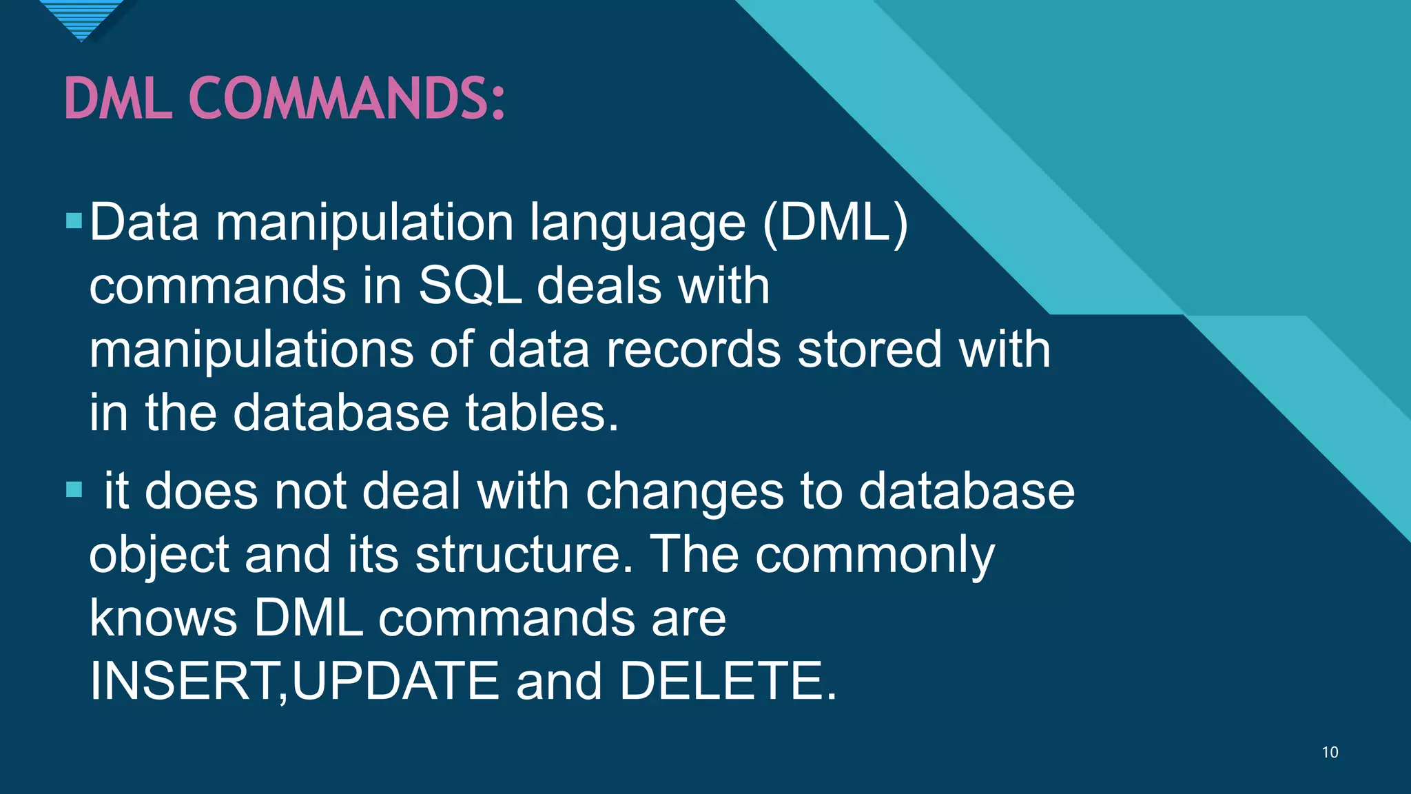 SQL-SHORT-NOTES.pptx | Databases | Computer Software and Applications