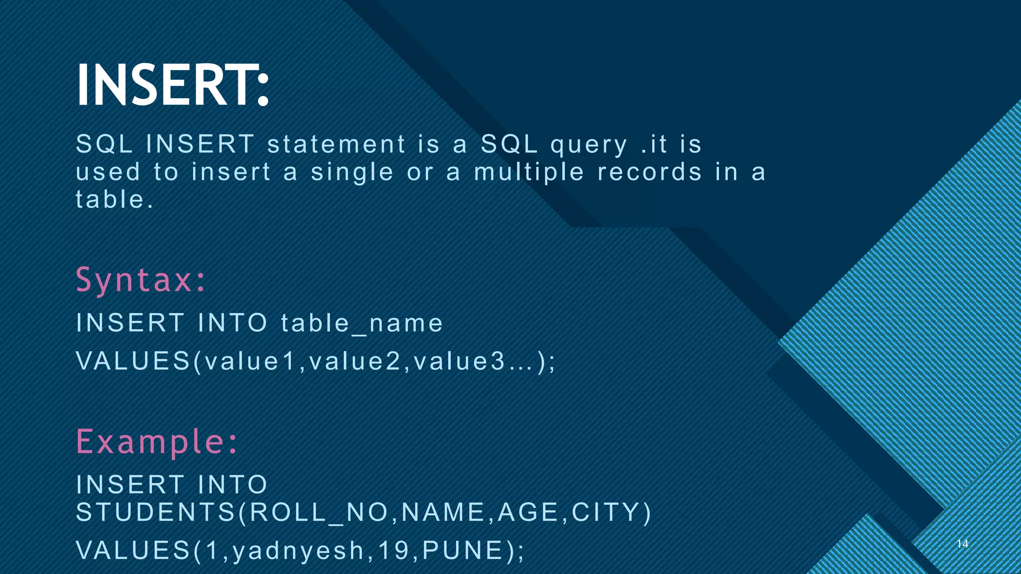 SQL-SHORT-NOTES.pptx | Databases | Computer Software and Applications