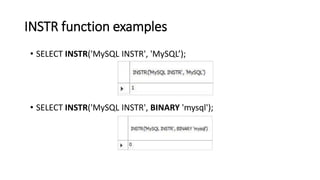 MYSQL single rowfunc-multirowfunc-groupby-having | PPTX