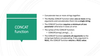MYSQL single rowfunc-multirowfunc-groupby-having | PPT