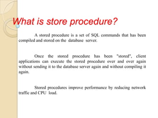 Sql storeprocedure | PPTX