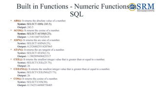 SQL _UNIT_DBMS_PRESENTSTATION_SQL _UNIT_DBMS_PRESENTSTATION | PPTX