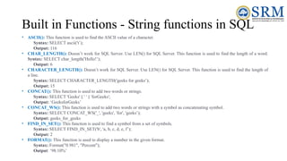 SQL _UNIT_DBMS_PRESENTSTATION_SQL _UNIT_DBMS_PRESENTSTATION | PPTX