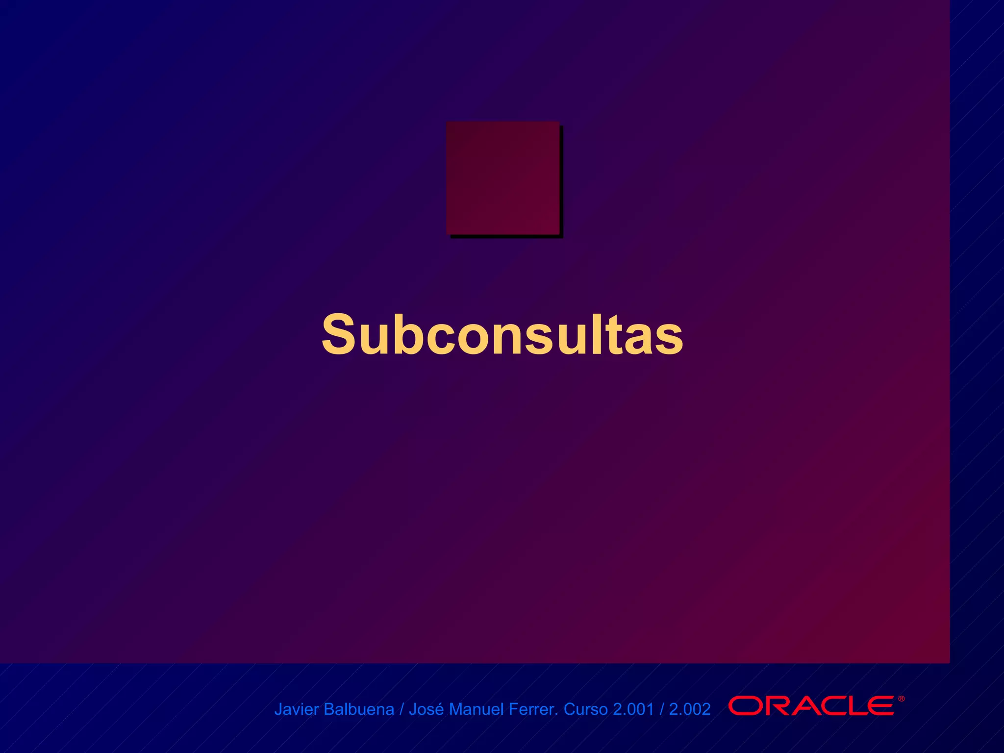 Subconsultas 