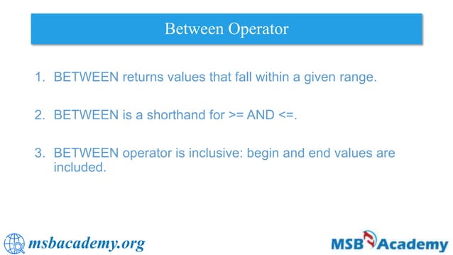 Where conditions and Operators in SQL | PPTX