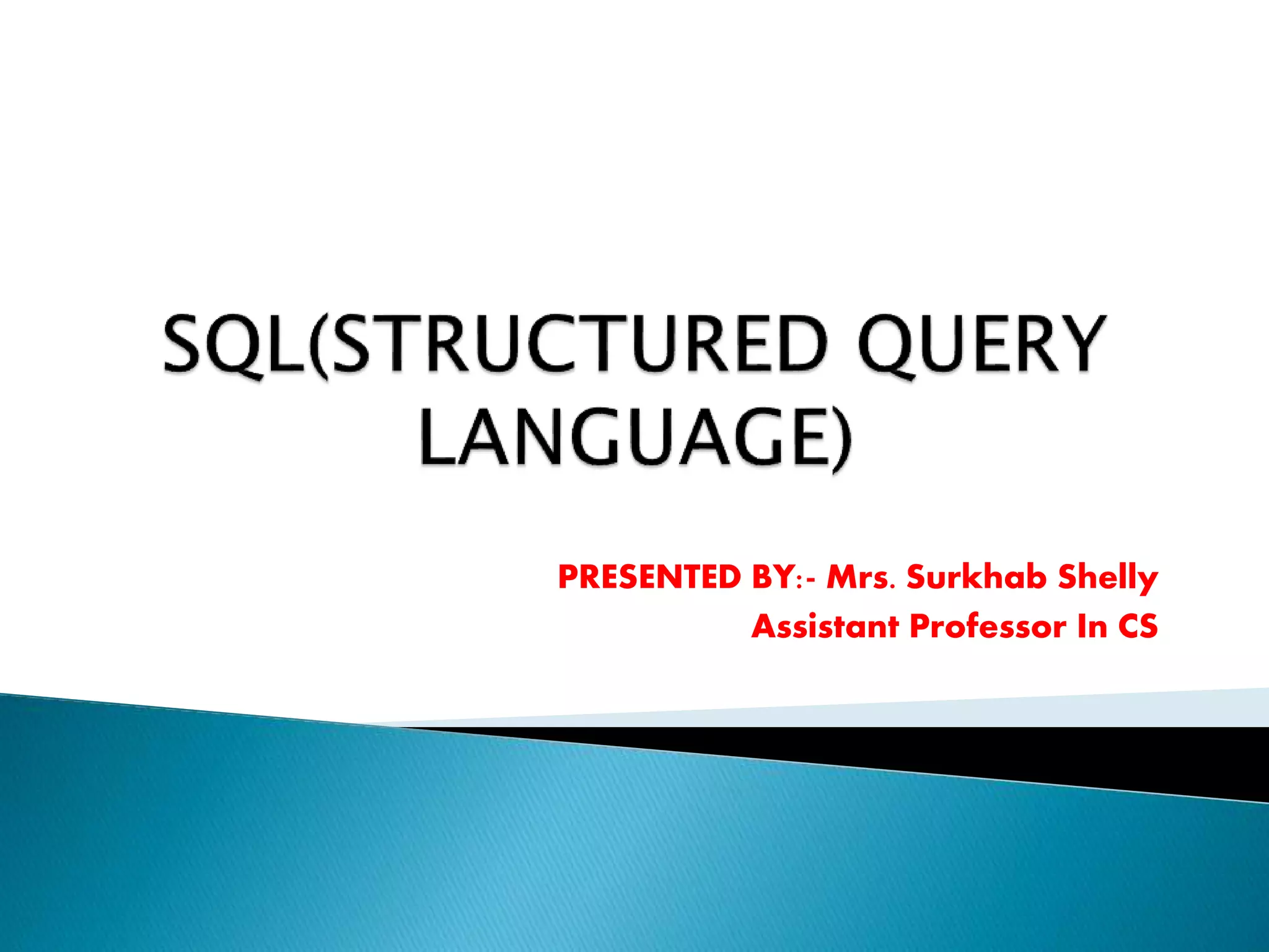 Structured Query Language | PPT