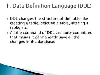 Structured Query Language | PPTX | Databases | Computer Software and ...