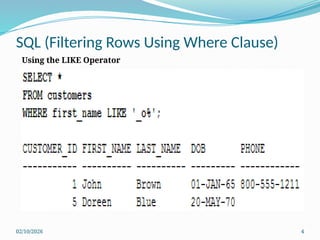 SQL introductory lecture for BSSE lab level | PPTX