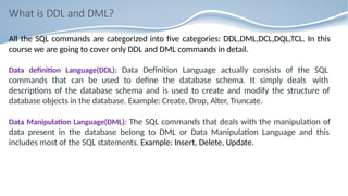 SQL DATABASE MANAGAEMENT SYSTEM FOR CLASS 12 CBSE | PPTX