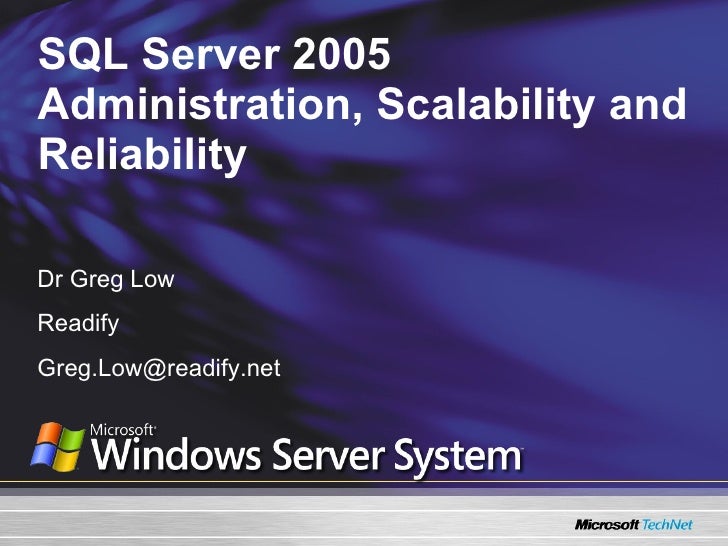 Sql 2005 High Availability