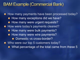 How many payments have been processed today?


How were today’s payments cleared?




Who were our top 5 customers today?
 