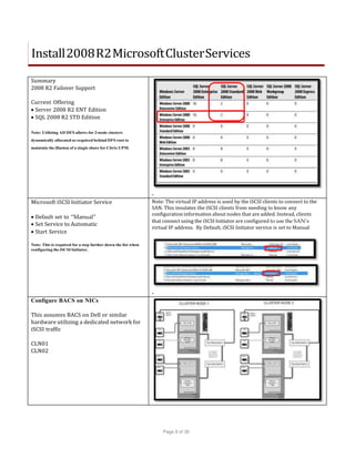 Build Your 2008R2 2-Node Cluster | PDF