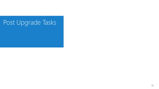 Post Upgrade Tasks
24
 