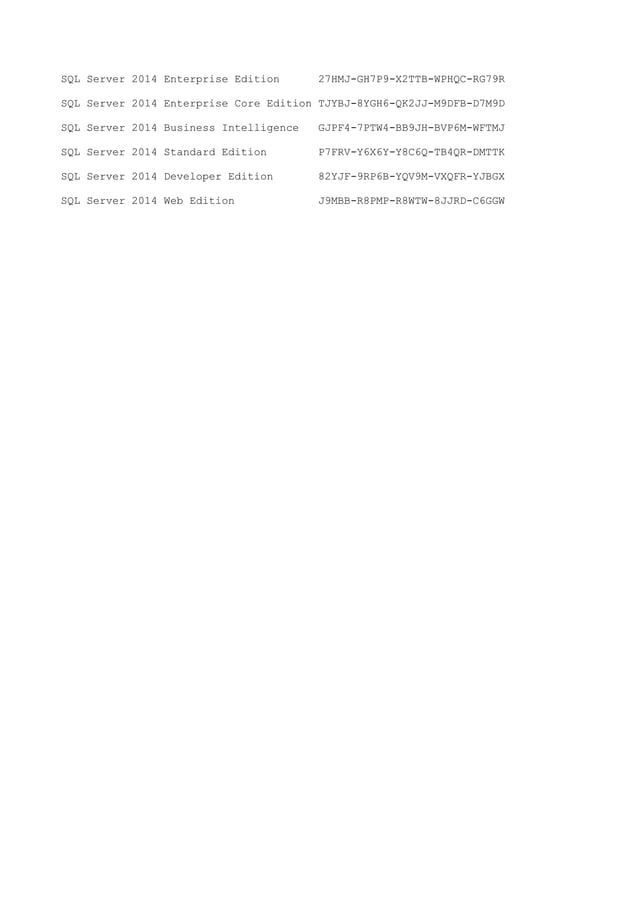 Sql 2014 serial | TXT