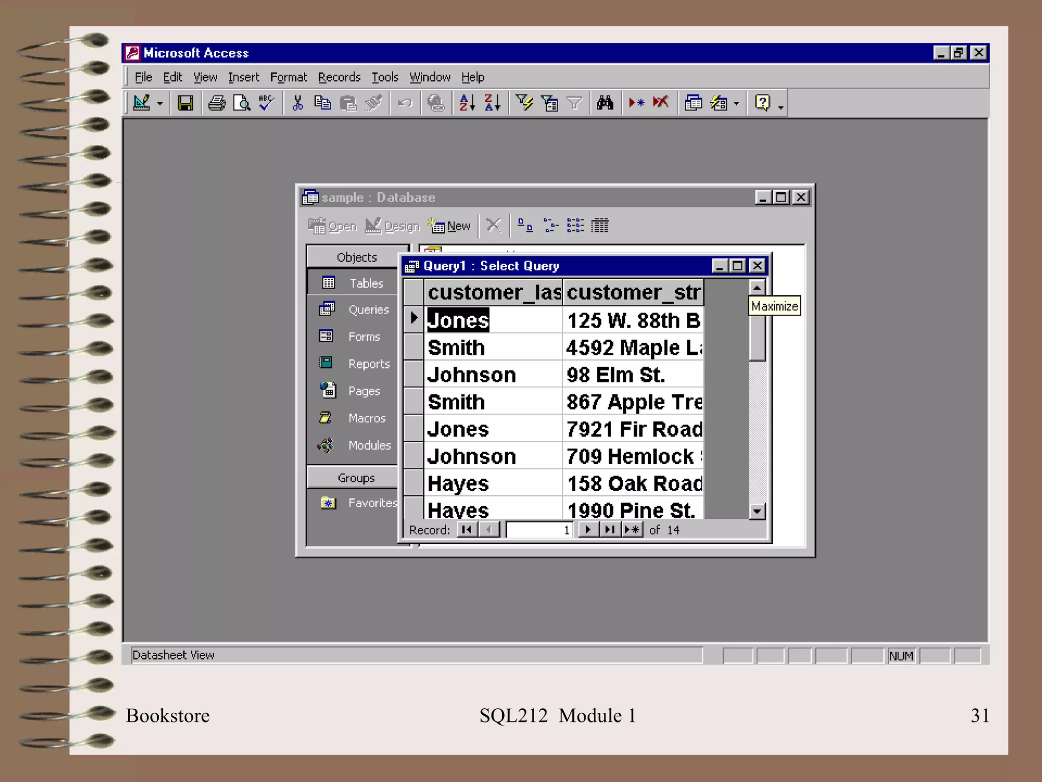 Bookstore SQL212  Module 1 