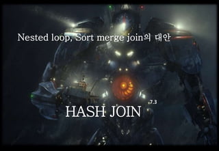 Hash 조인
Nested loop, Sort merge join의 대안
HASH JOIN
7.3
 