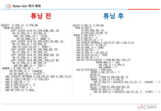 Outer Join 제거 예제
튜닝 전 튜닝 후
 