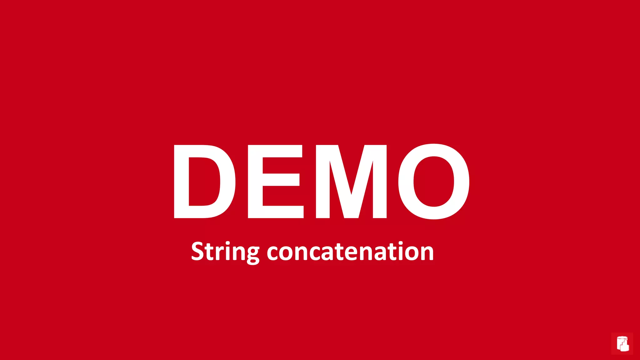 DEMOString concatenation
 