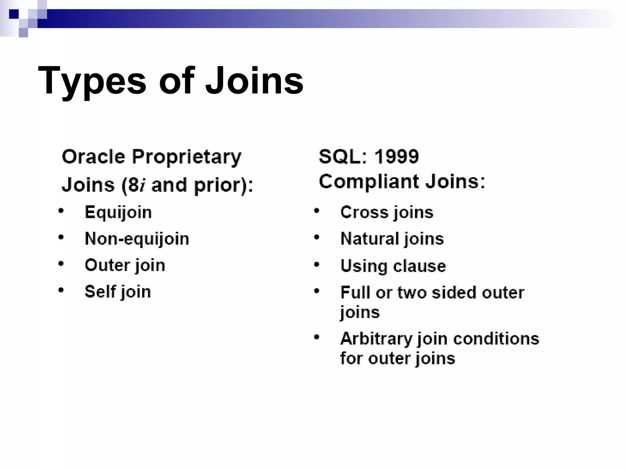 Types of Joins

 