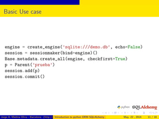 Python BCN Introduction to SQLAlchemy | PPT