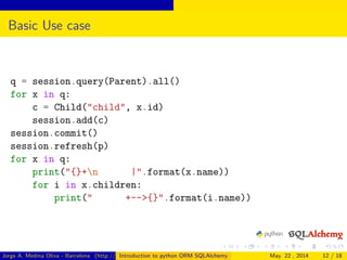 Python BCN Introduction to SQLAlchemy | PPT