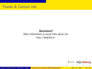 Python BCN Introduction to SQLAlchemy | PPT