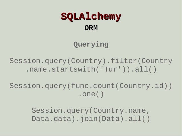 An introduction to SQLAlchemy