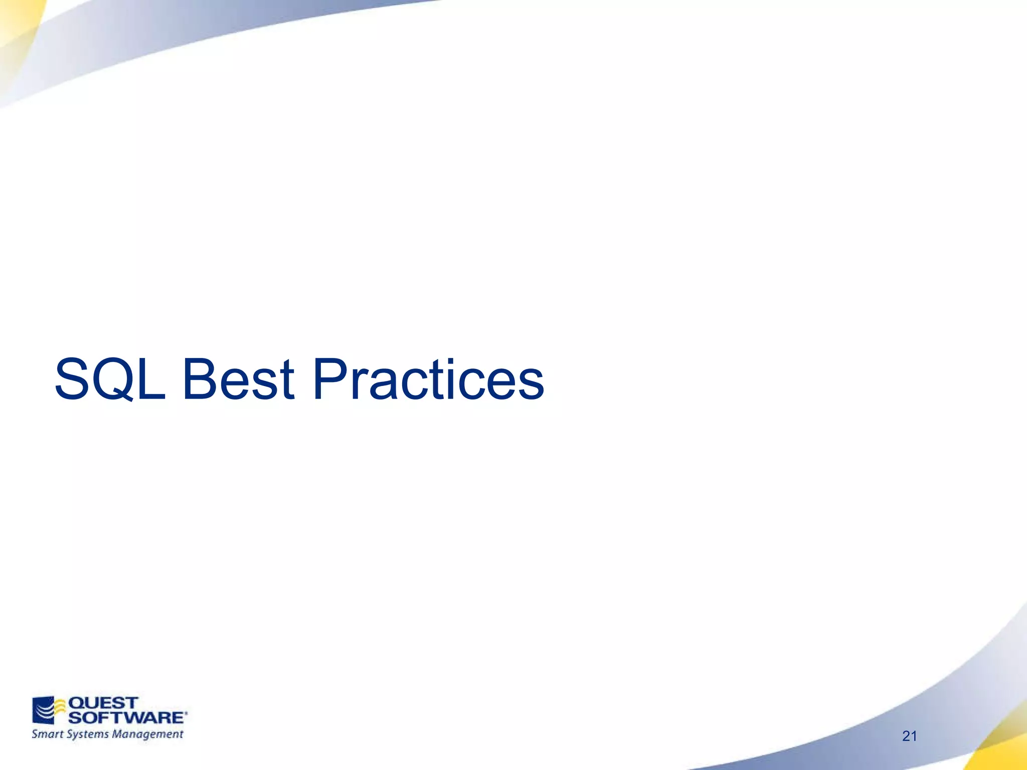 SQL Best Practices 