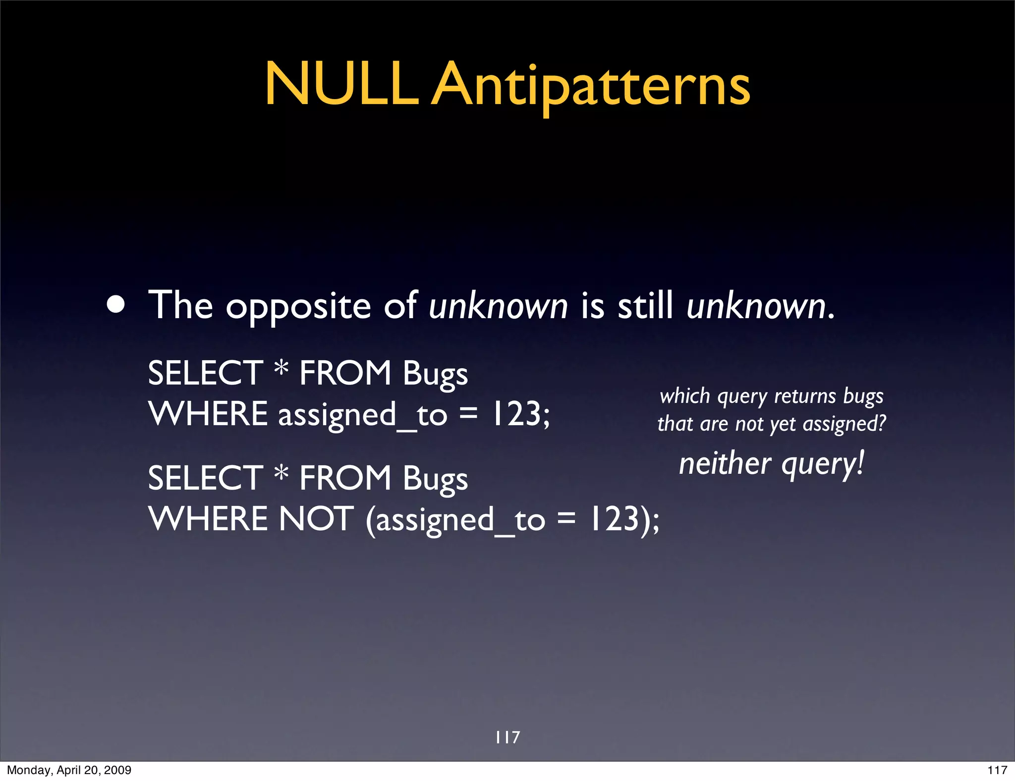 Sql Antipatterns Strike Back