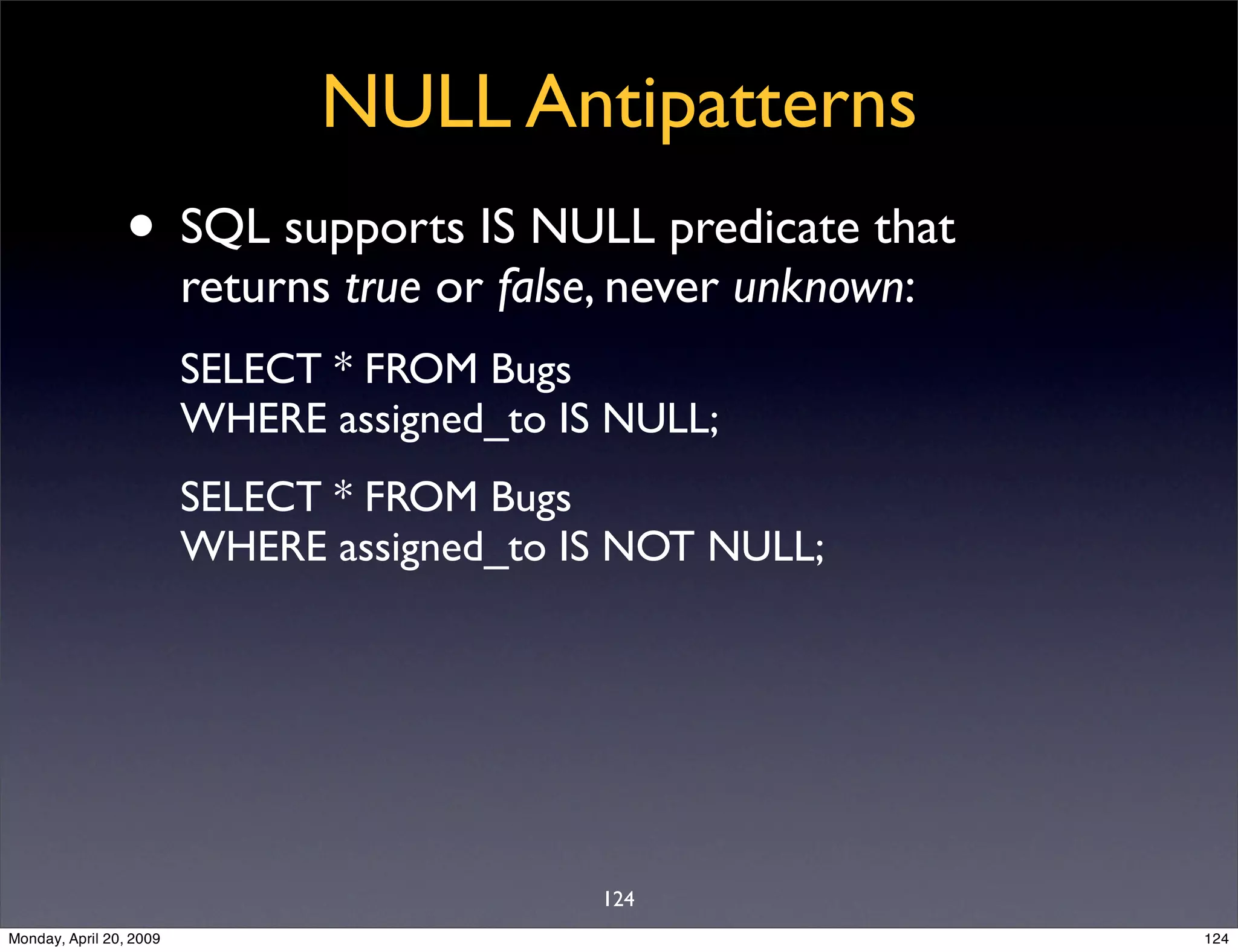 Sql Antipatterns Strike Back