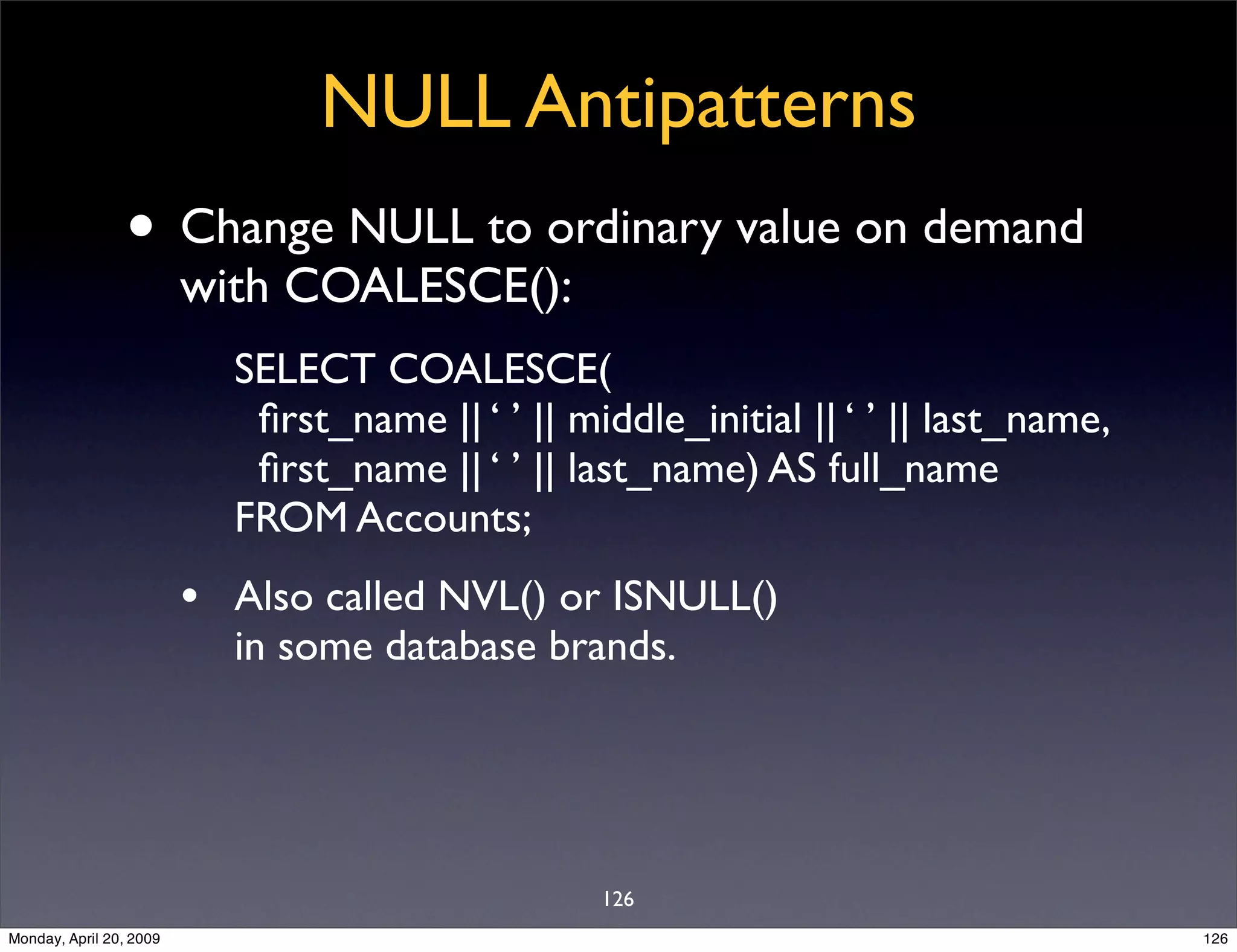 Sql Antipatterns Strike Back