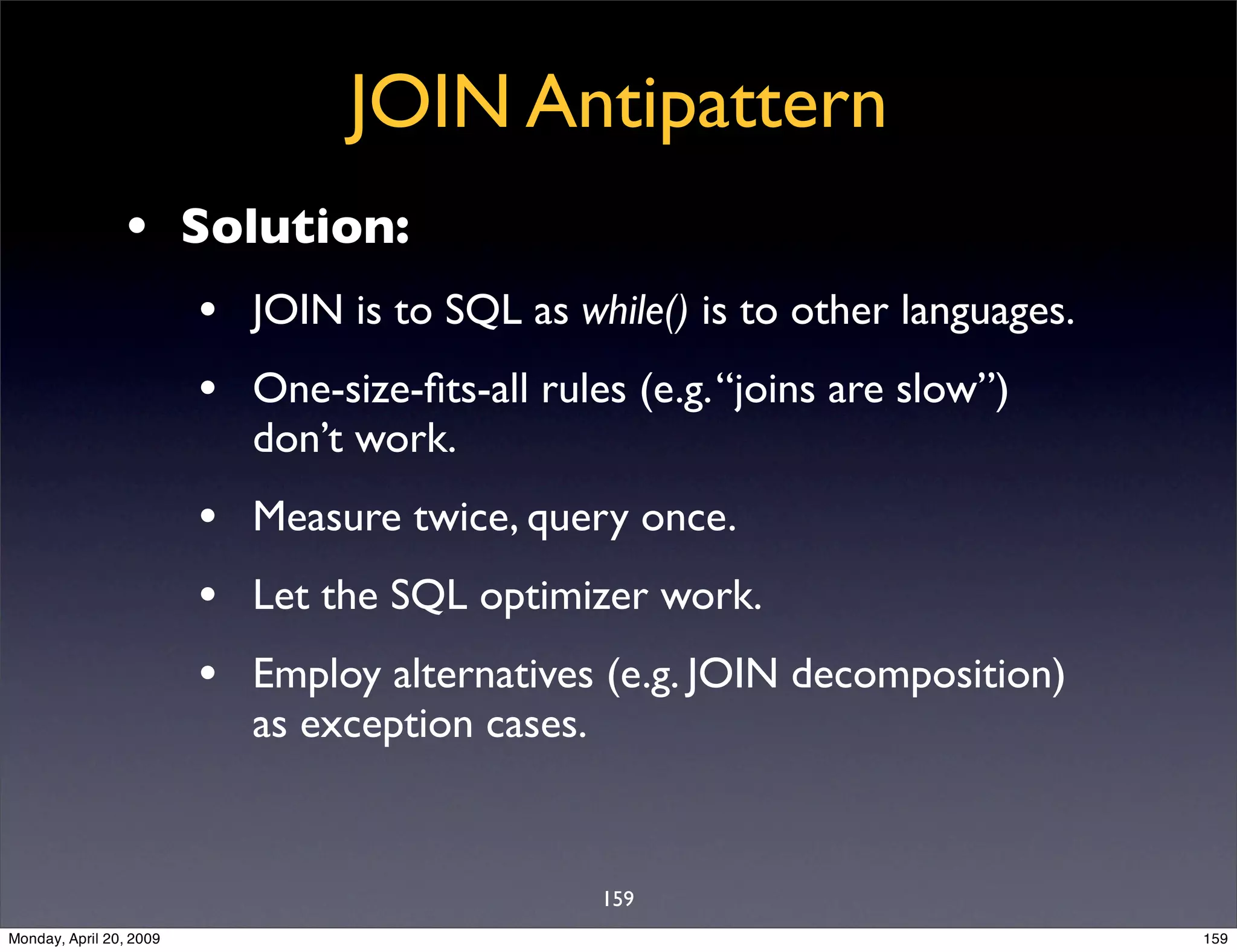 Sql Antipatterns Strike Back