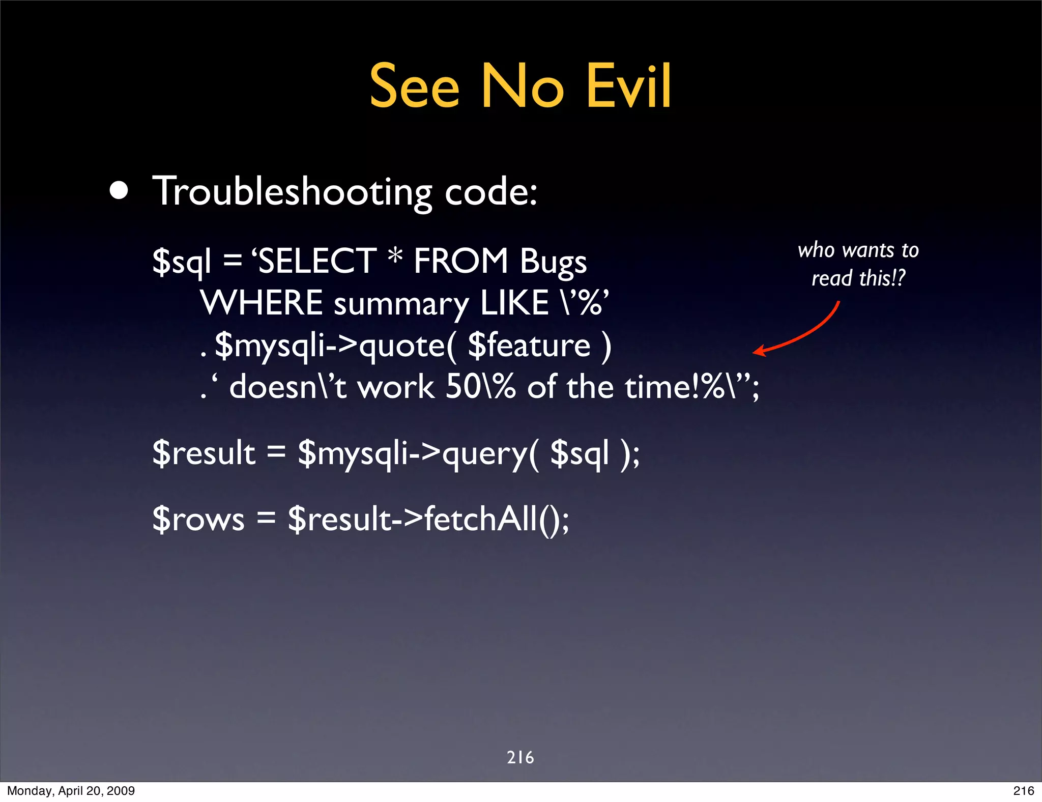 Sql Antipatterns Strike Back
