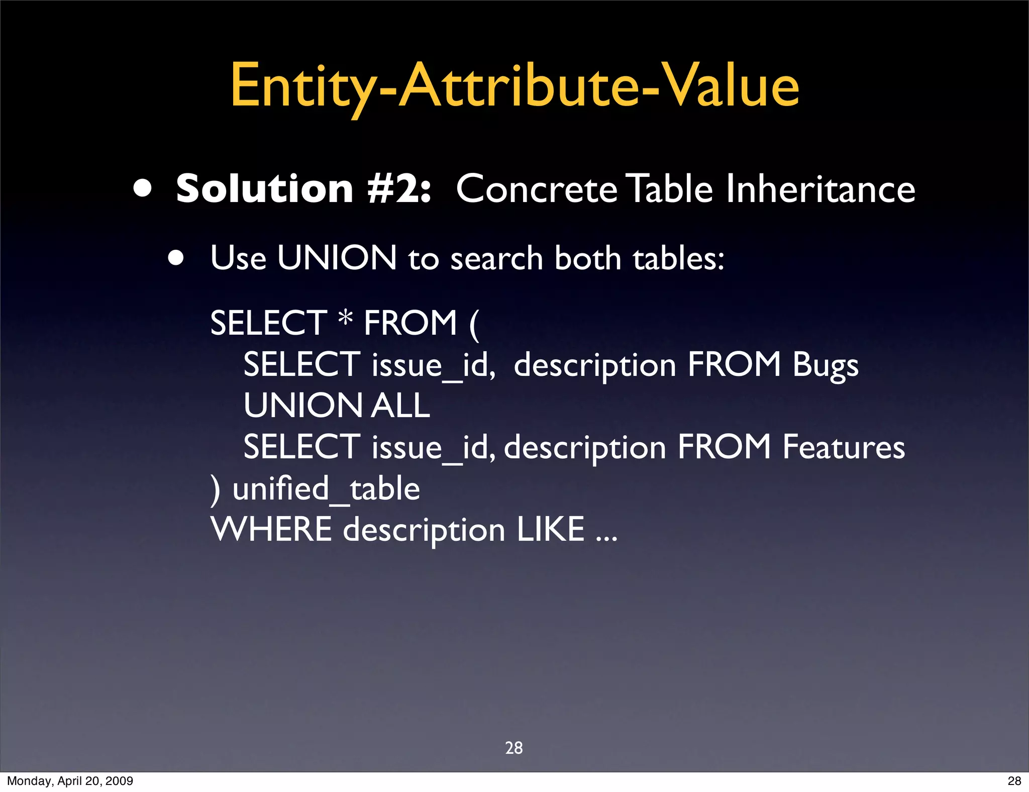 Sql Antipatterns Strike Back