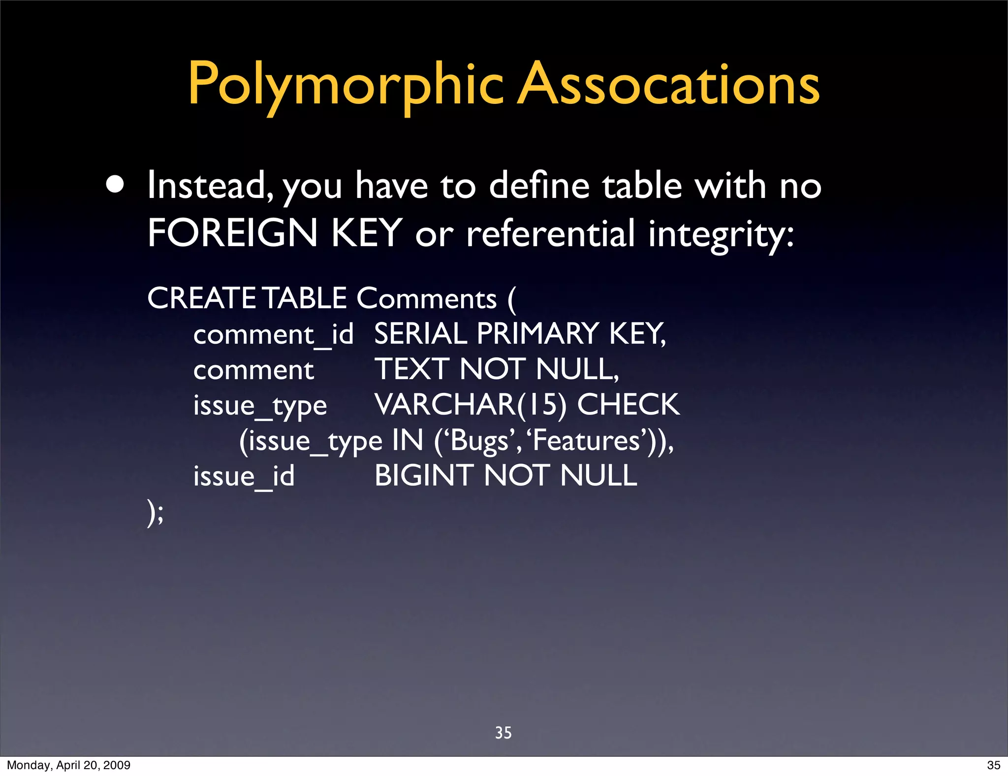 Sql Antipatterns Strike Back