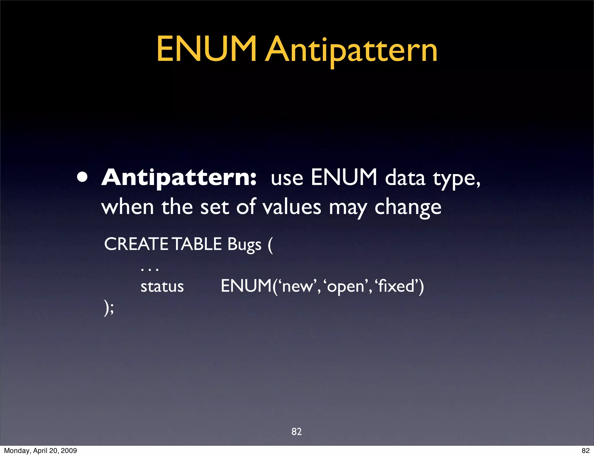 Sql Antipatterns Strike Back