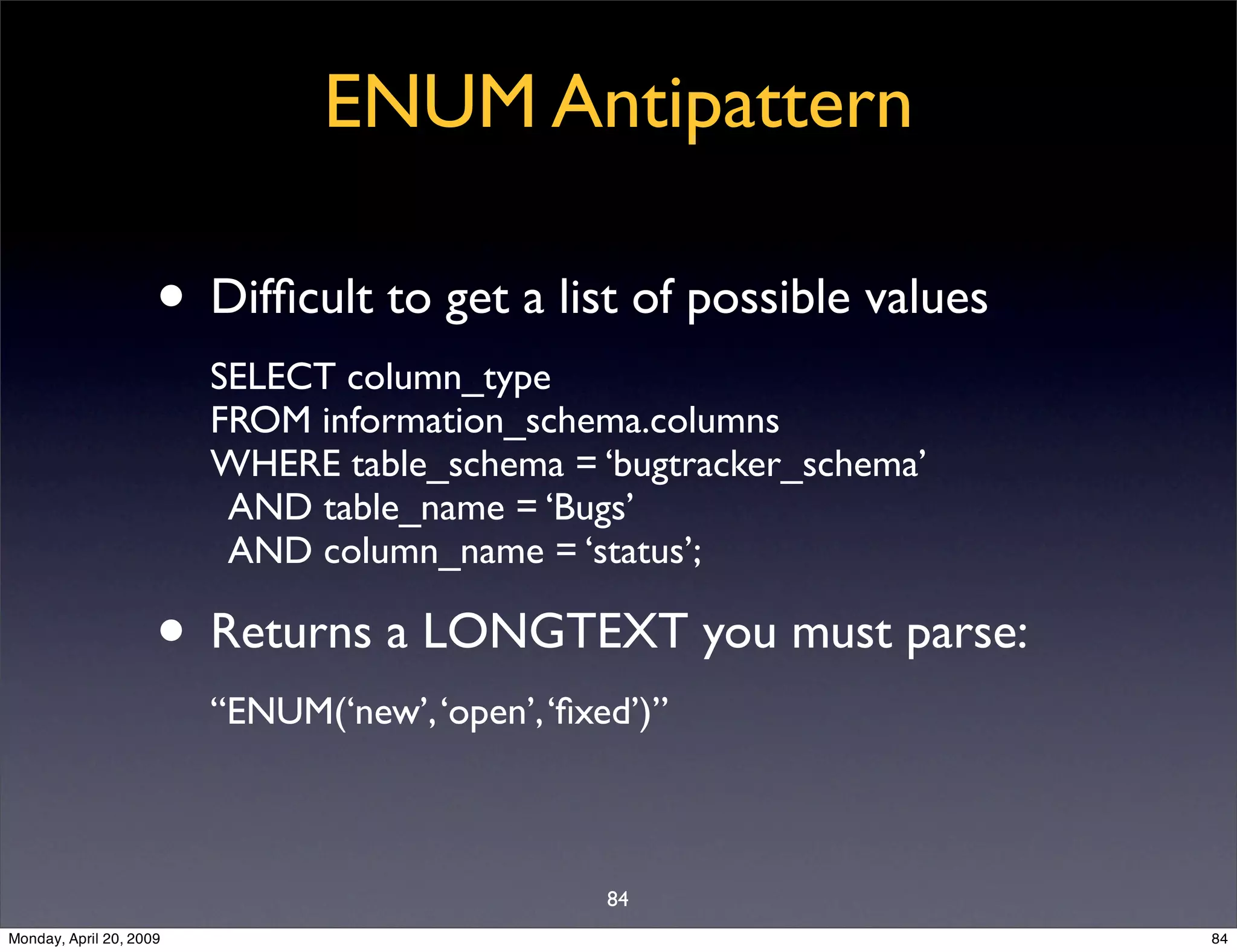 Sql Antipatterns Strike Back