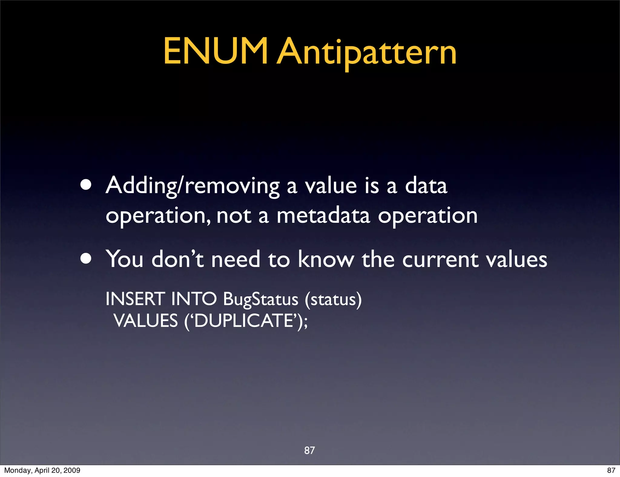 Sql Antipatterns Strike Back