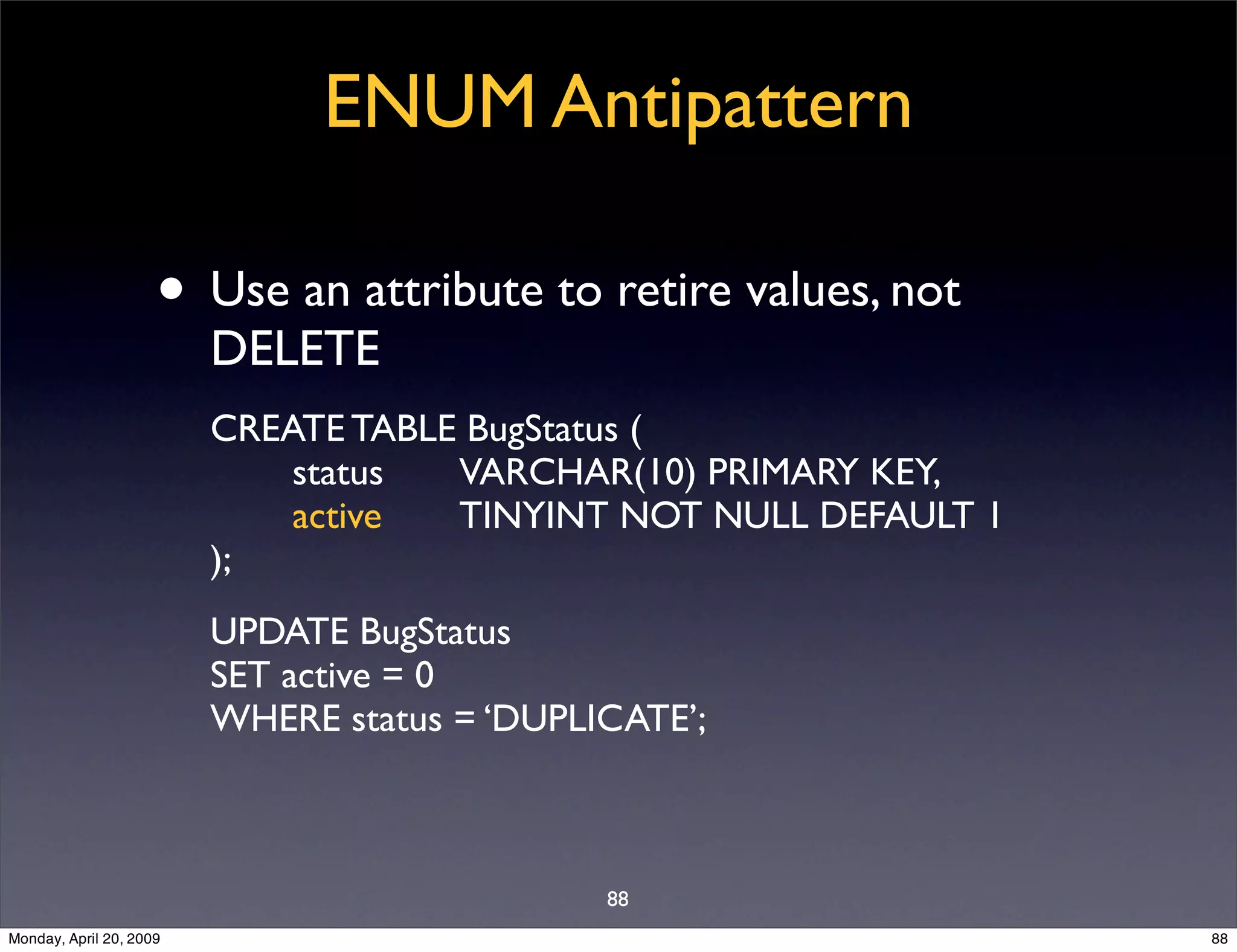Sql Antipatterns Strike Back