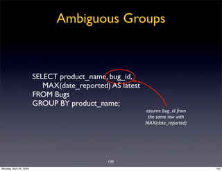 Sql Antipatterns Strike Back