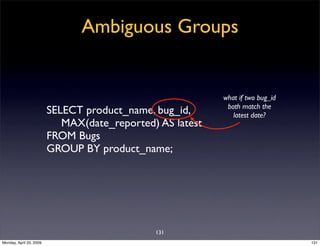 Sql Antipatterns Strike Back