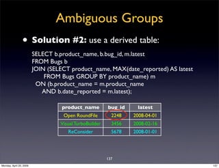 Sql Antipatterns Strike Back