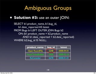 Sql Antipatterns Strike Back
