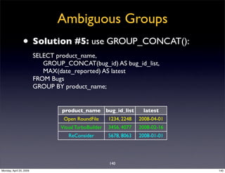 Sql Antipatterns Strike Back