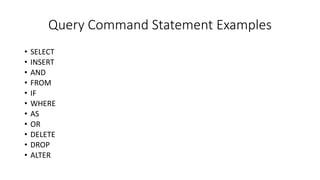 SQL Assessment Command Statements | PPTX