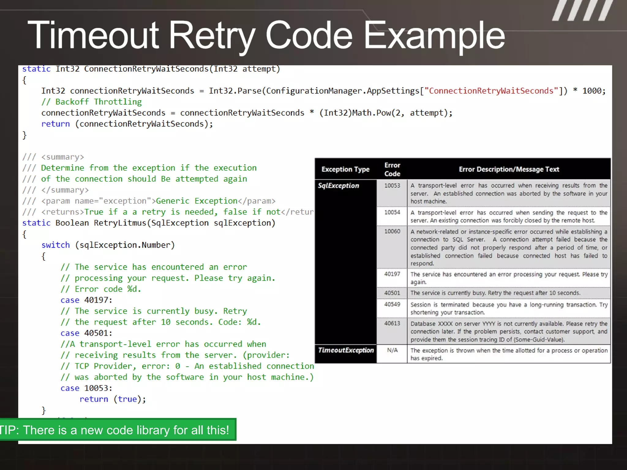 TIP: There is a new code library for all this! 
