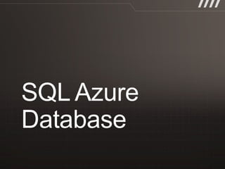 SQL Azure Dec 2010 Update | PPT