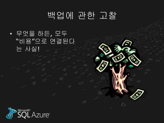 백업에 관한 고찰
• 무엇을 하든, 모두
  “비용”으로 연결된다
  는 사실!
 