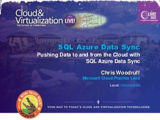 SQL Azure Data Sync
Pushing Data to and from the Cloud with
                  SQL Azure Data Sync

                          Chris Woodruff
                 Microsoft Cloud Practice Lead
                               Level: Intermediate
 