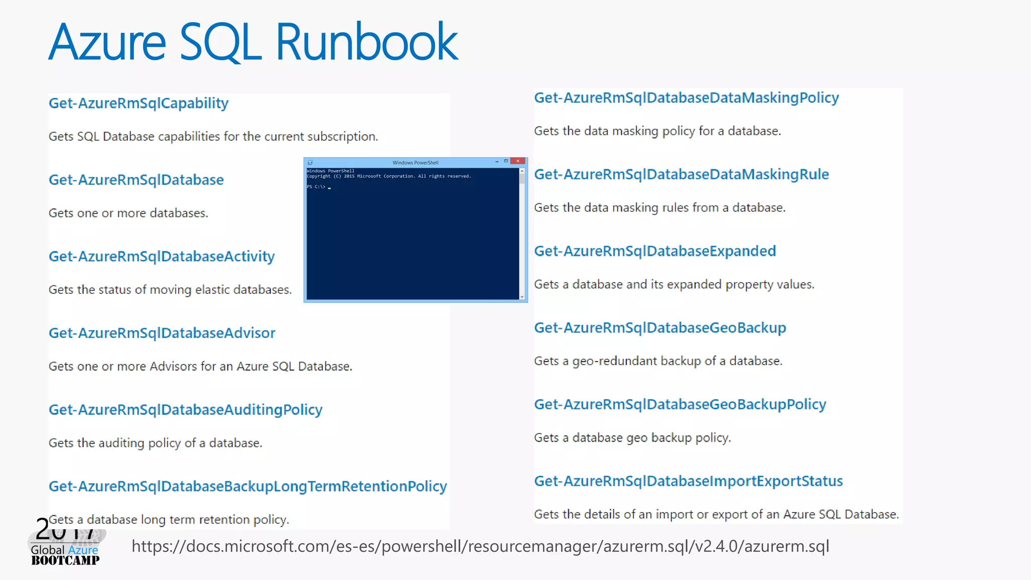 Azure SQL Runbook
https://docs.microsoft.com/es-es/powershell/resourcemanager/azurerm.sql/v2.4.0/azurerm.sql
 